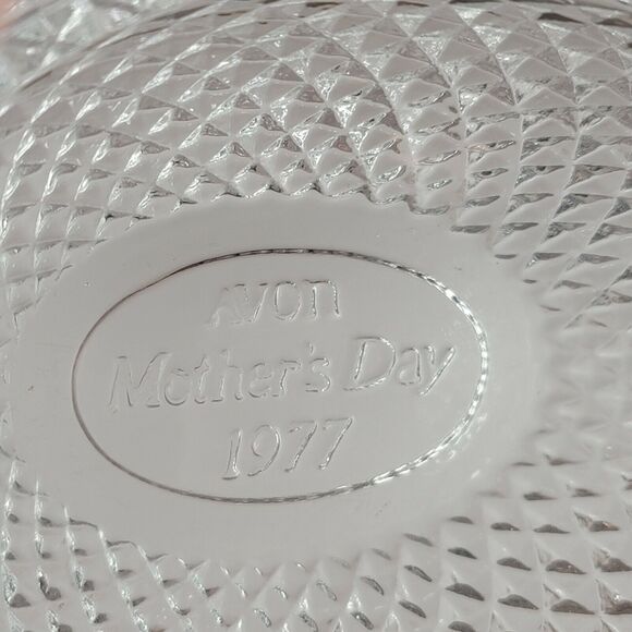 Vintage Cut Glass Egg Fostoria Avon Trinket Dish Candy Jelly Bean Bowl w/ Lid - Picture 6 of 9